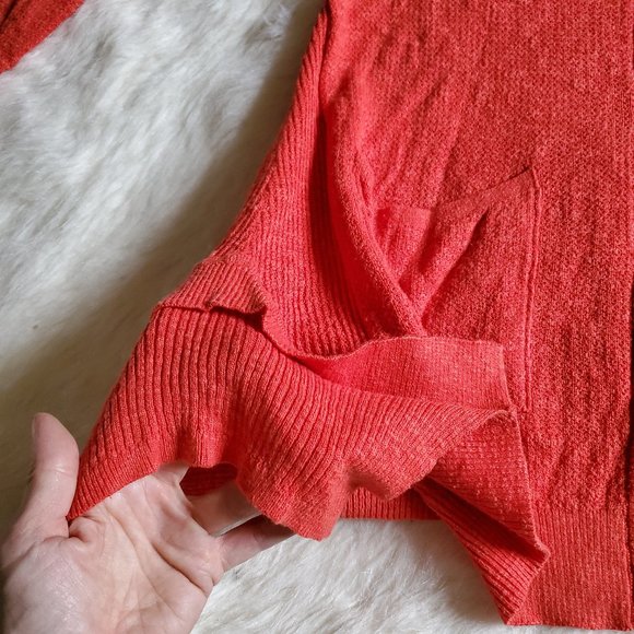 Free People Orange Smarty Button Front Cardigan XS - Picture 9 of 15